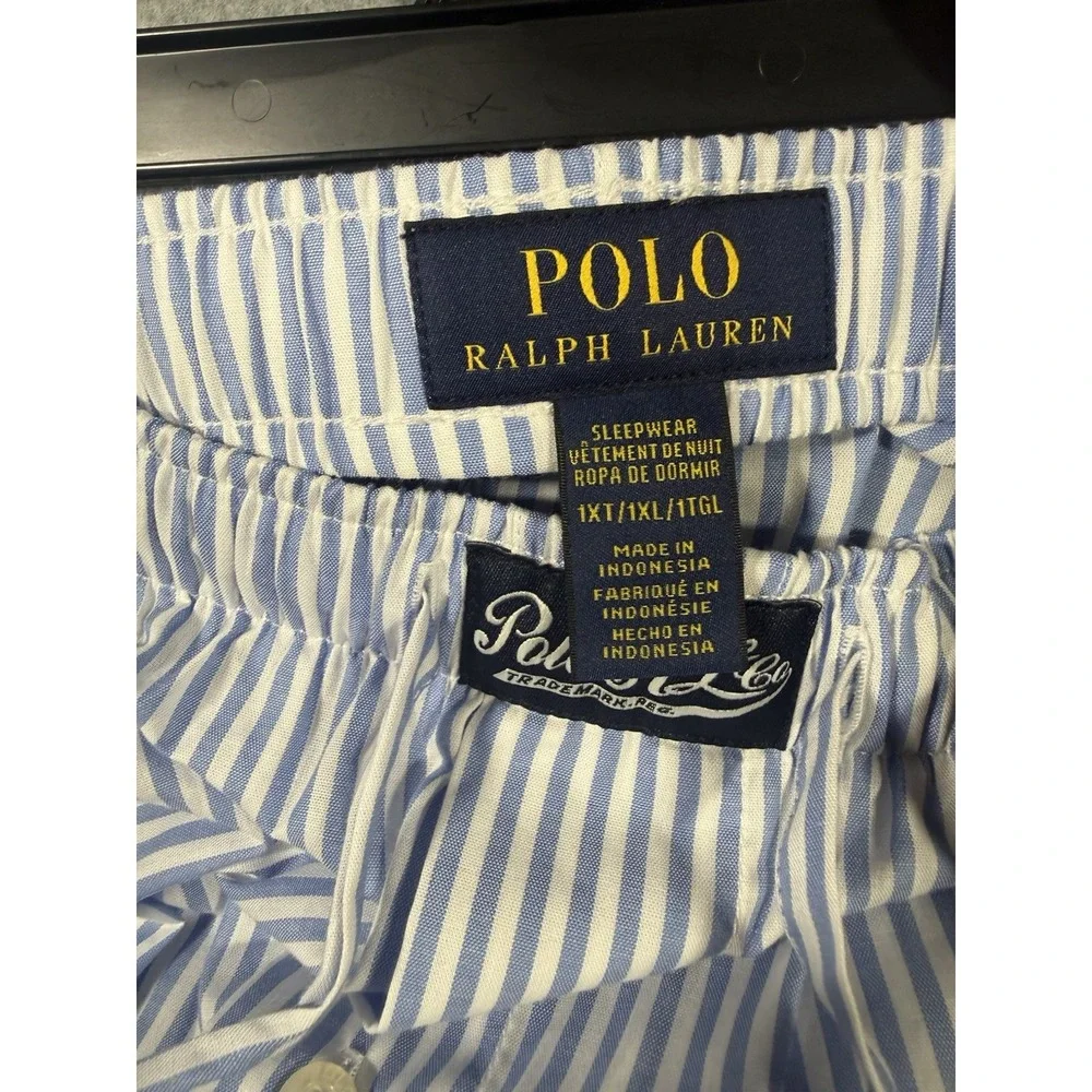 Polo Ralph Lauren Men's Blue and White Striped Sleepwear Pajama Pants Size 1XT